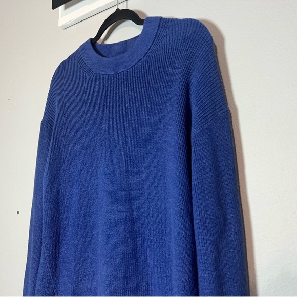 Lululemon Merino Wool Blend Ribbed Crewneck Sweater Blue Size 8 Oversized - Picture 5 of 9